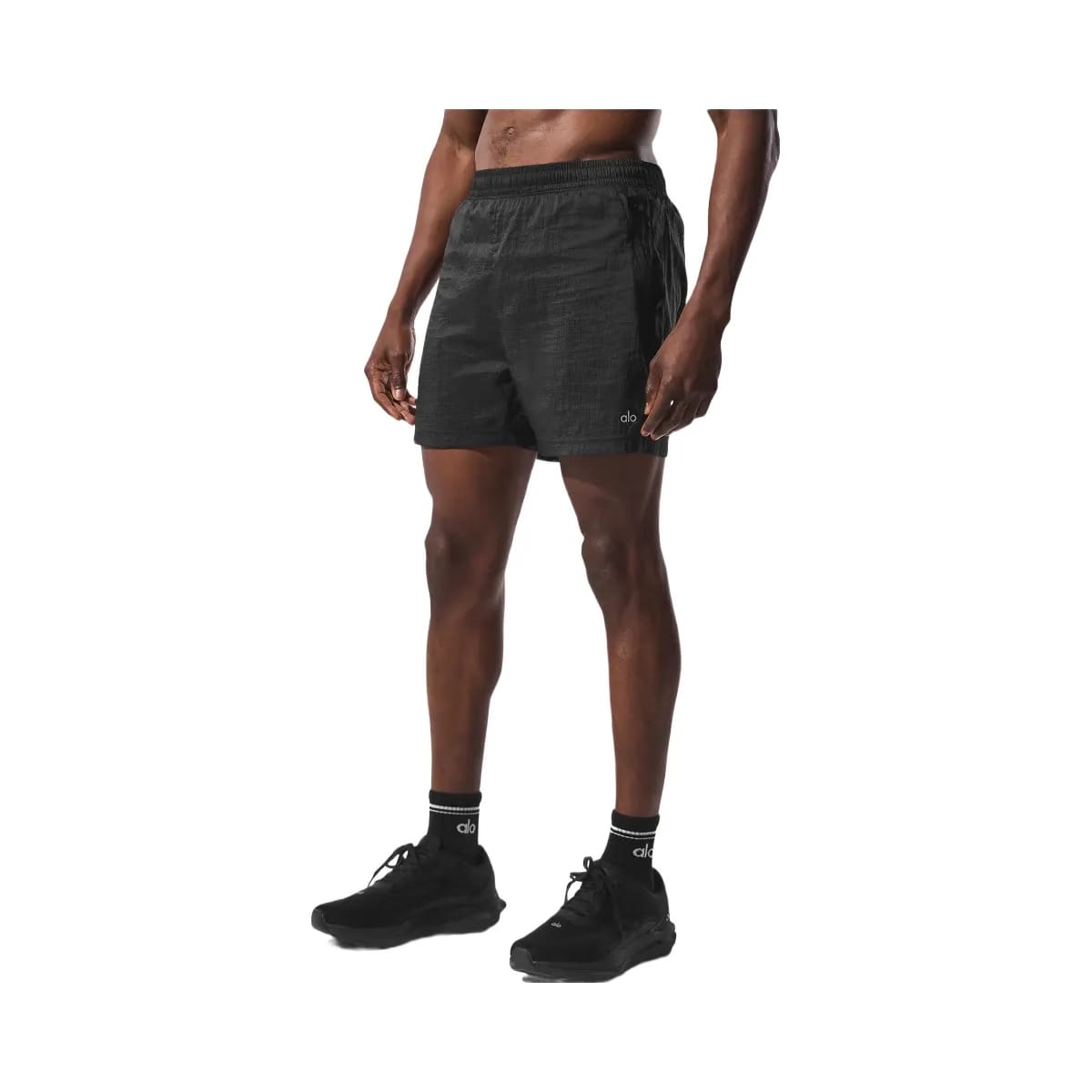 Alo Men's 5" Game Time Ripstop 2-In-1 Shorts - Black/Black