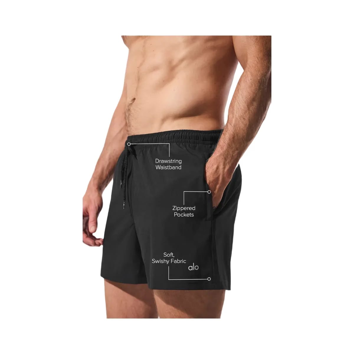 Alo Men's 5" Circuit Shorts - Black