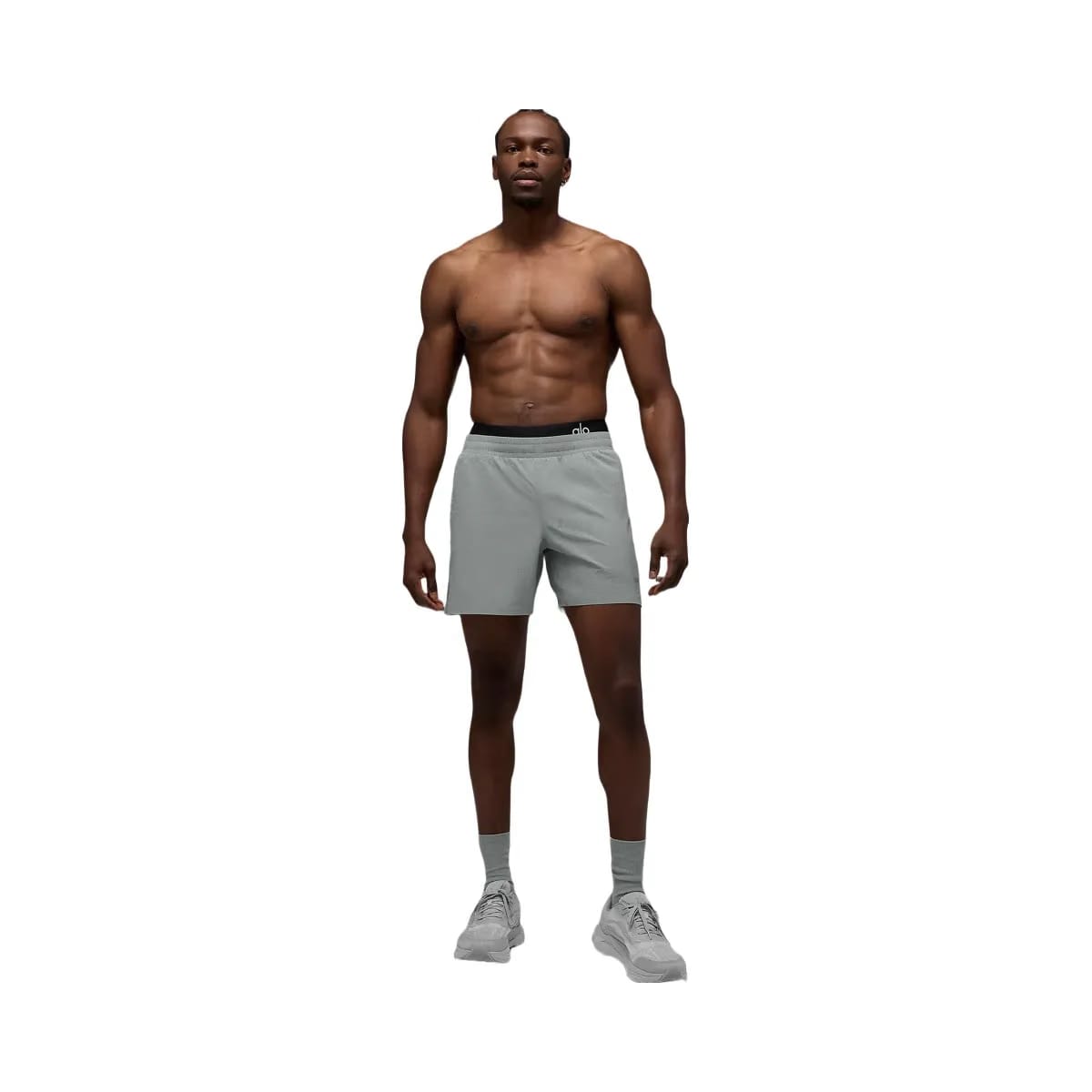 Alo Men's 5" Traction Running Shorts - Lunar Grey