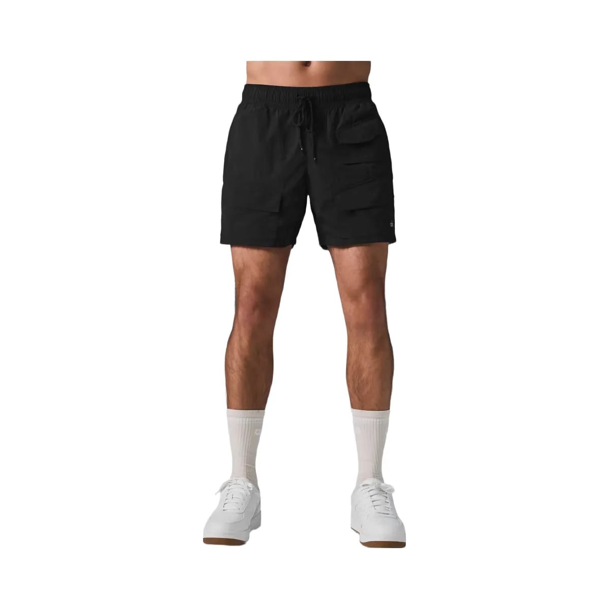 Alo Men's 7" Crinkle Nylon Excursion Cargo Shorts - Black