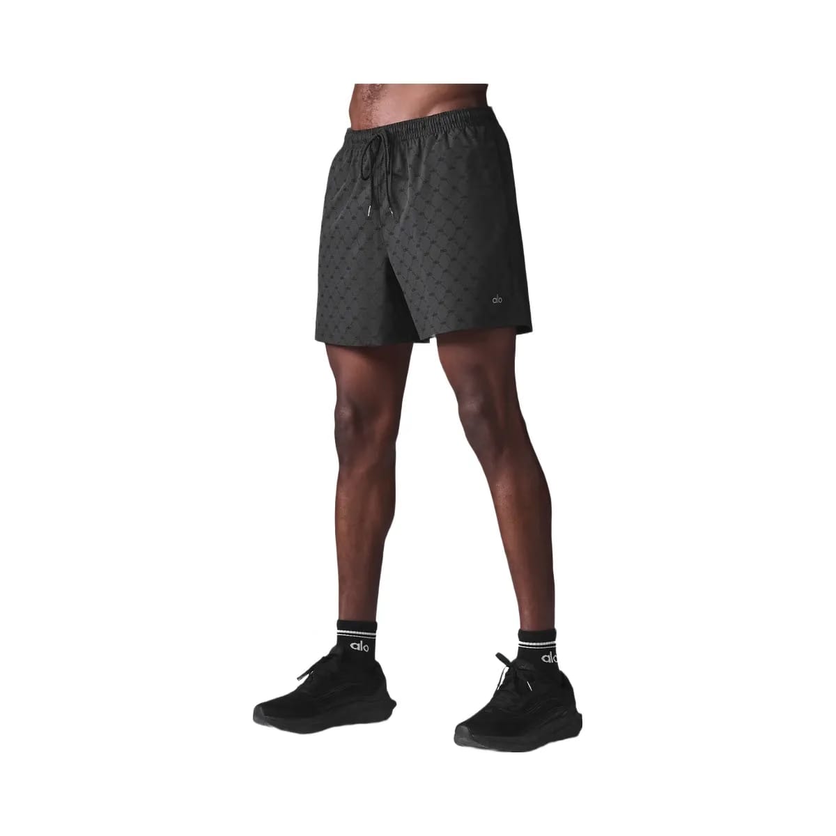 Alo Men's 7'' Diamond Circuit Shorts - Anthracite/Black