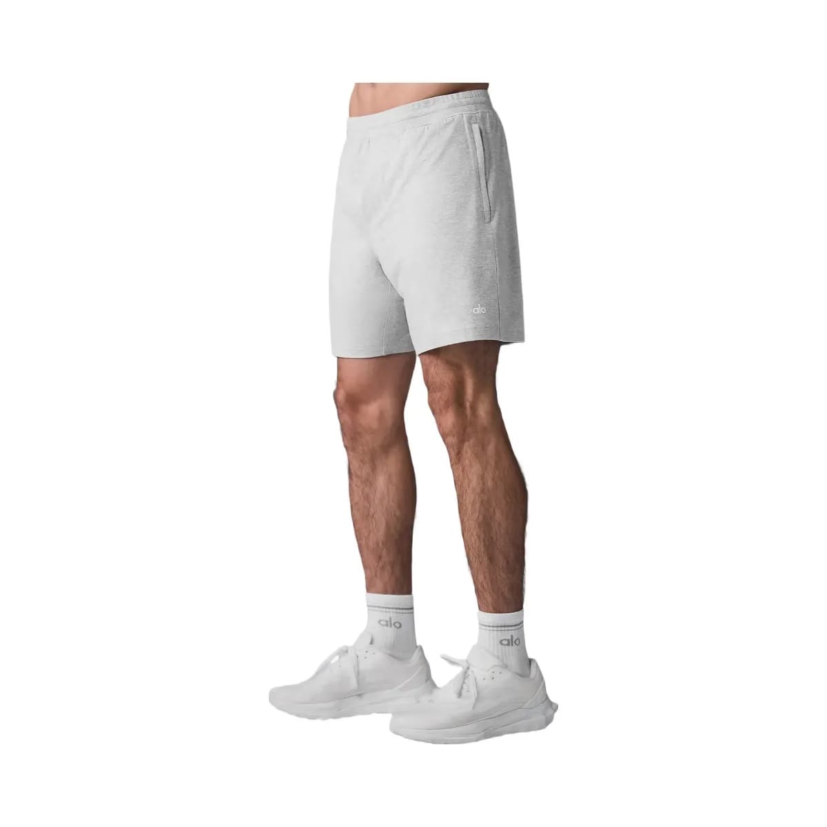 Alo Men's 7" Conquer React Performance Shorts - Athletic Heather Grey