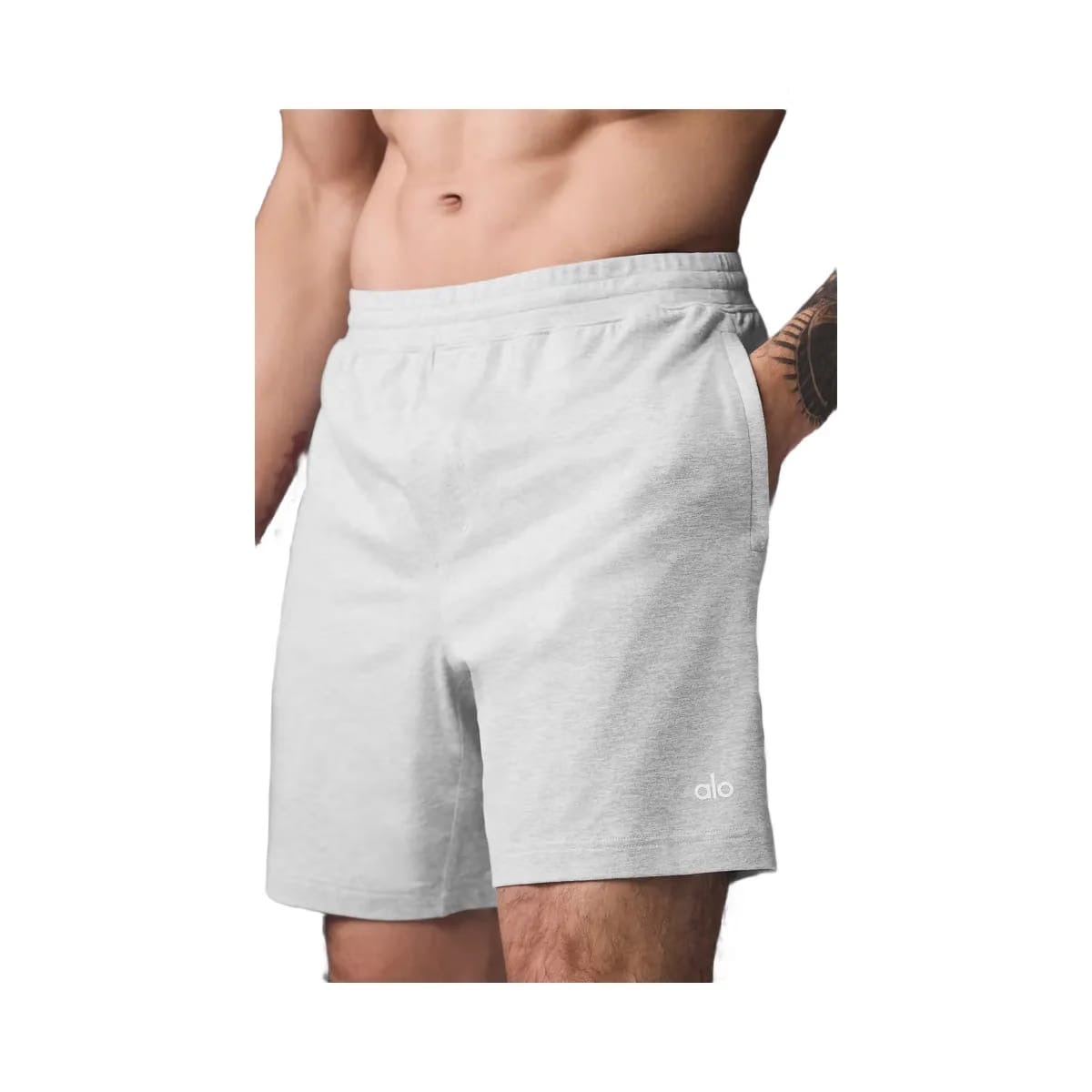 Alo Men's 7" Conquer React Performance Shorts - Athletic Heather Grey