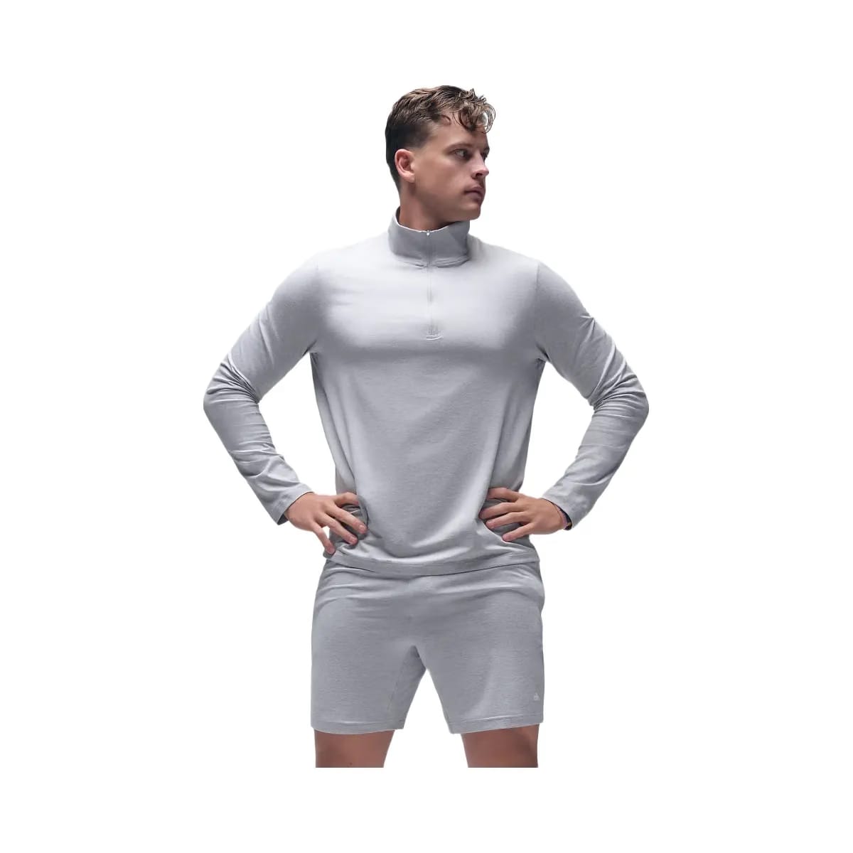 Alo Men's 7" Conquer React Performance Shorts - Athletic Heather Grey