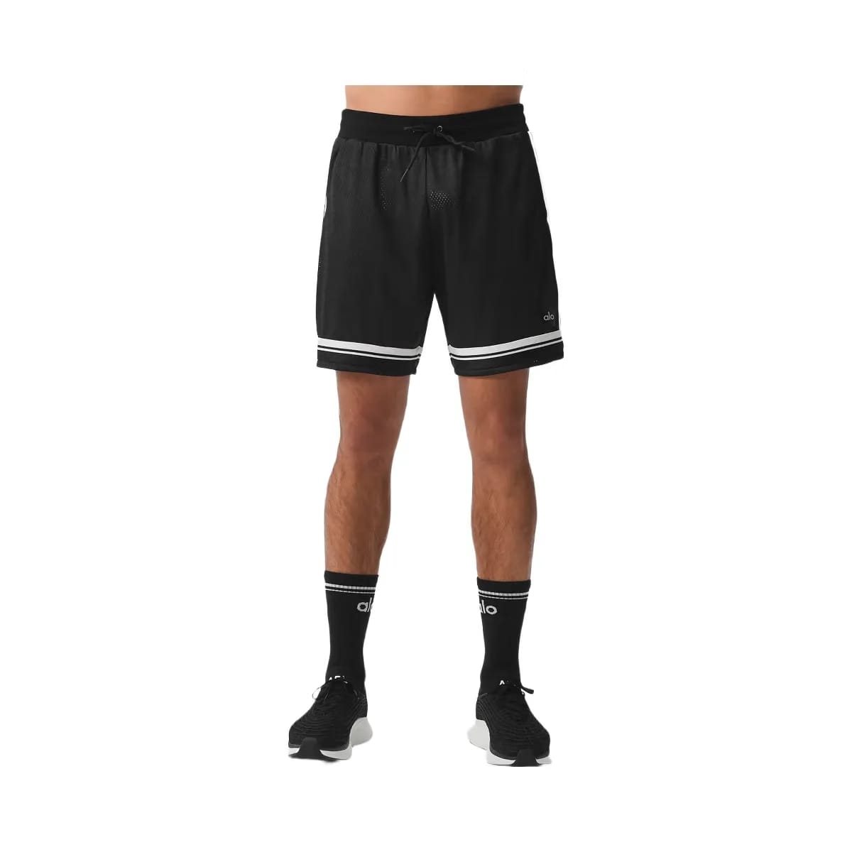 Alo Men's 7" Key Mesh Basketball Shorts - Black