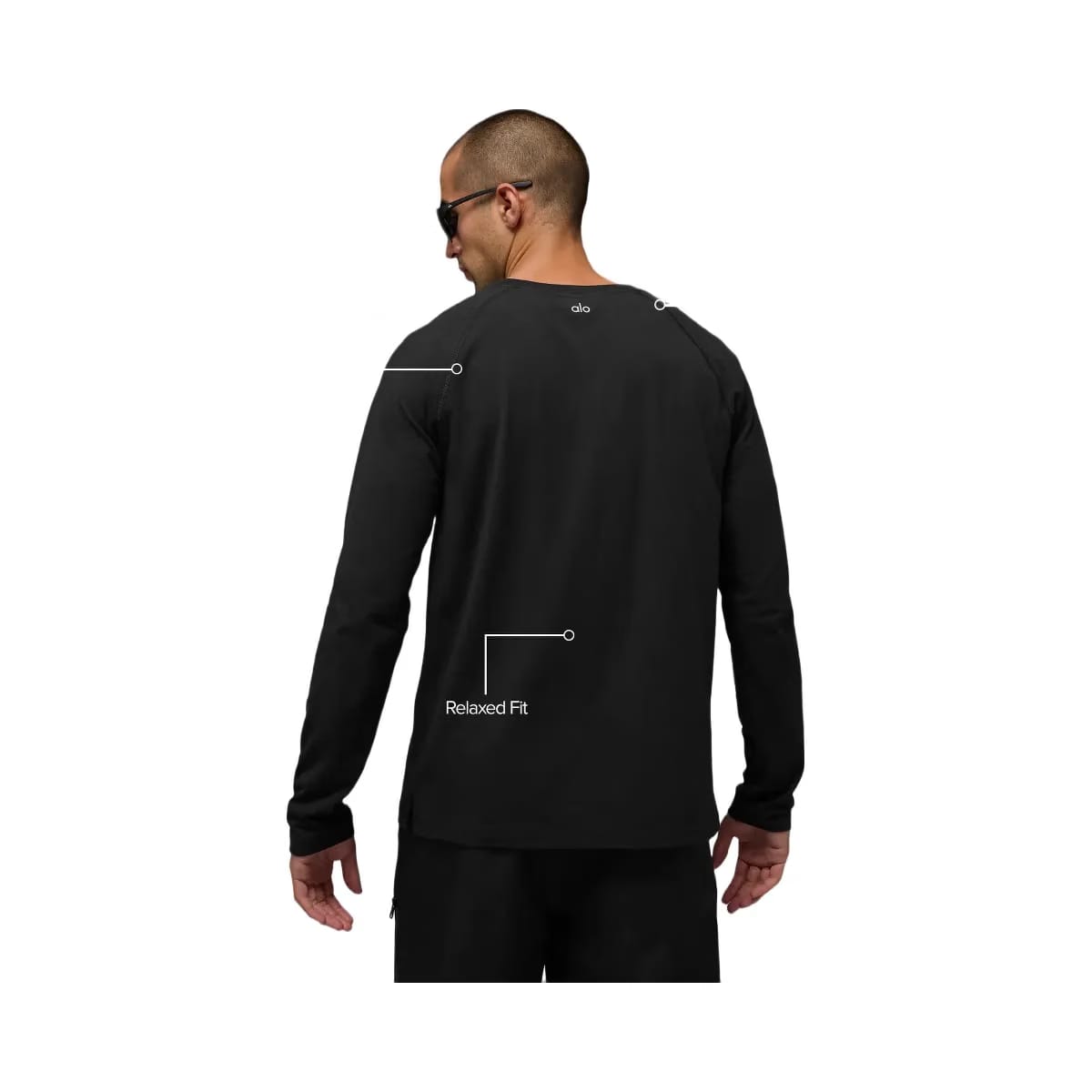 Alo Men's ALO Vapor Crewneck Long Sleeve - Black
