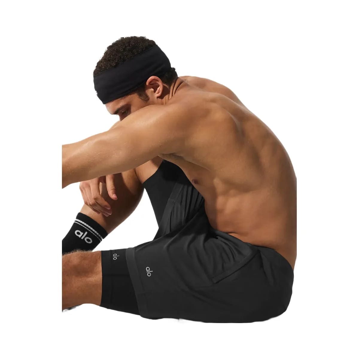Alo Men's Conquer React 2-In-1 Performance Shorts - Anthracite/Black