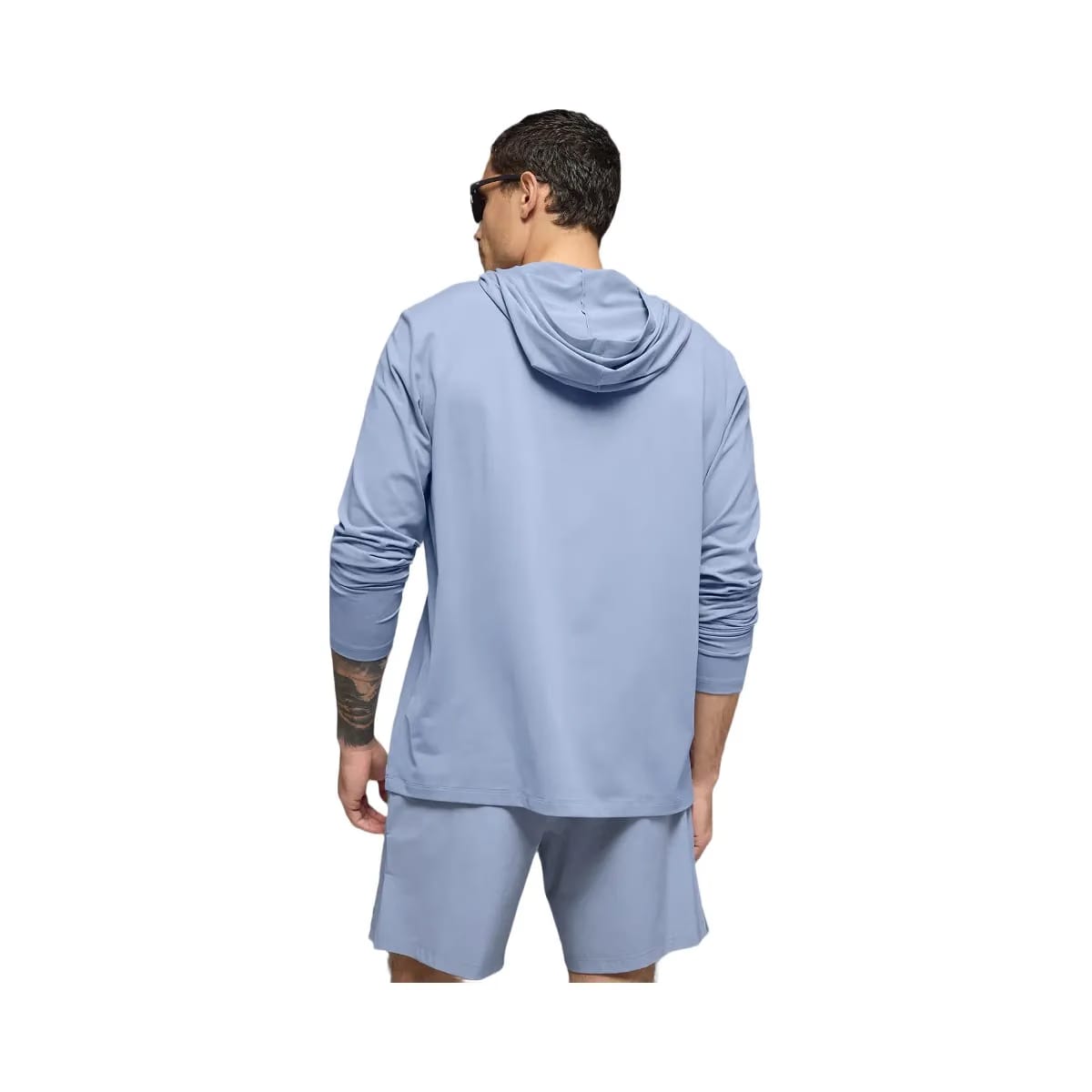Alo Men's Conquer Reform Long Sleeve With Hood - Winter Frost
