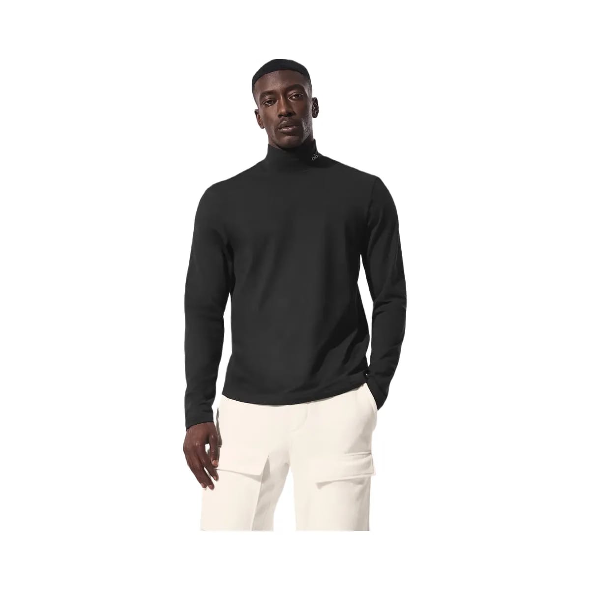 Alo Men's Conquer Reform Mock Neck Long Sleeve - Black