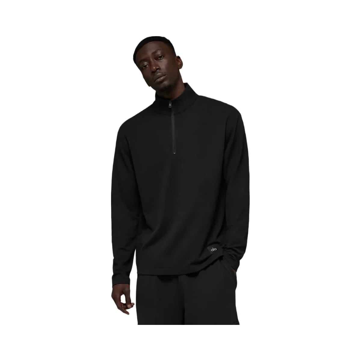 Alo Men's Double Take Long Sleeve 1/4 Zip - Black