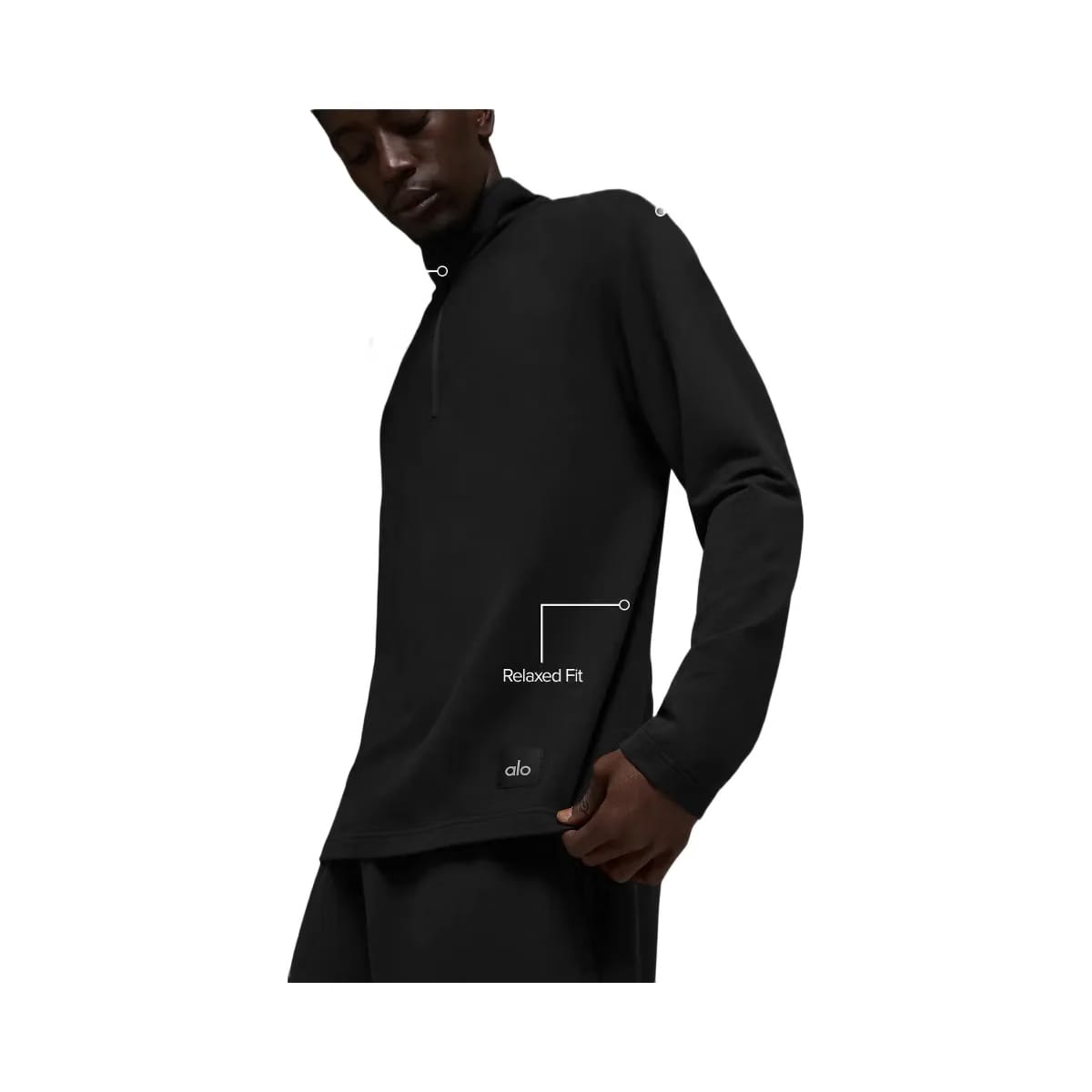 Alo Men's Double Take Long Sleeve 1/4 Zip - Black