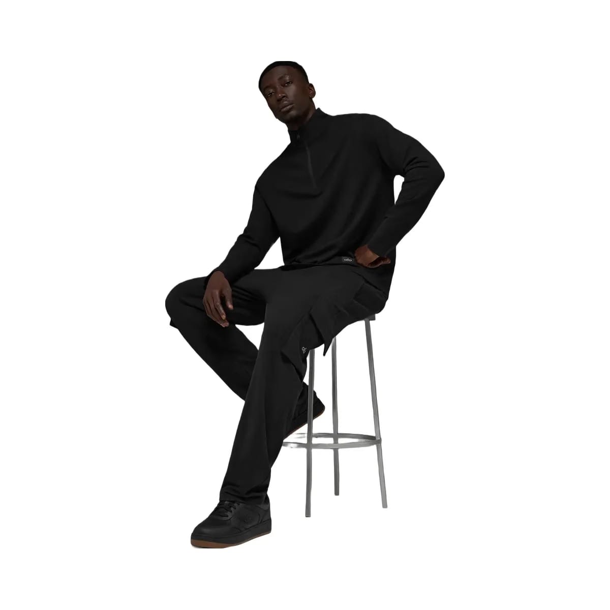 Alo Men's Double Take Long Sleeve 1/4 Zip - Black