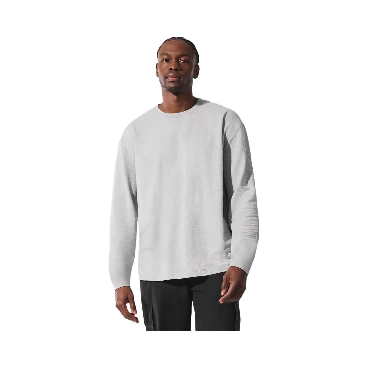 Alo Men's Double Take Long Sleeve Crew - Athletic Heather Grey