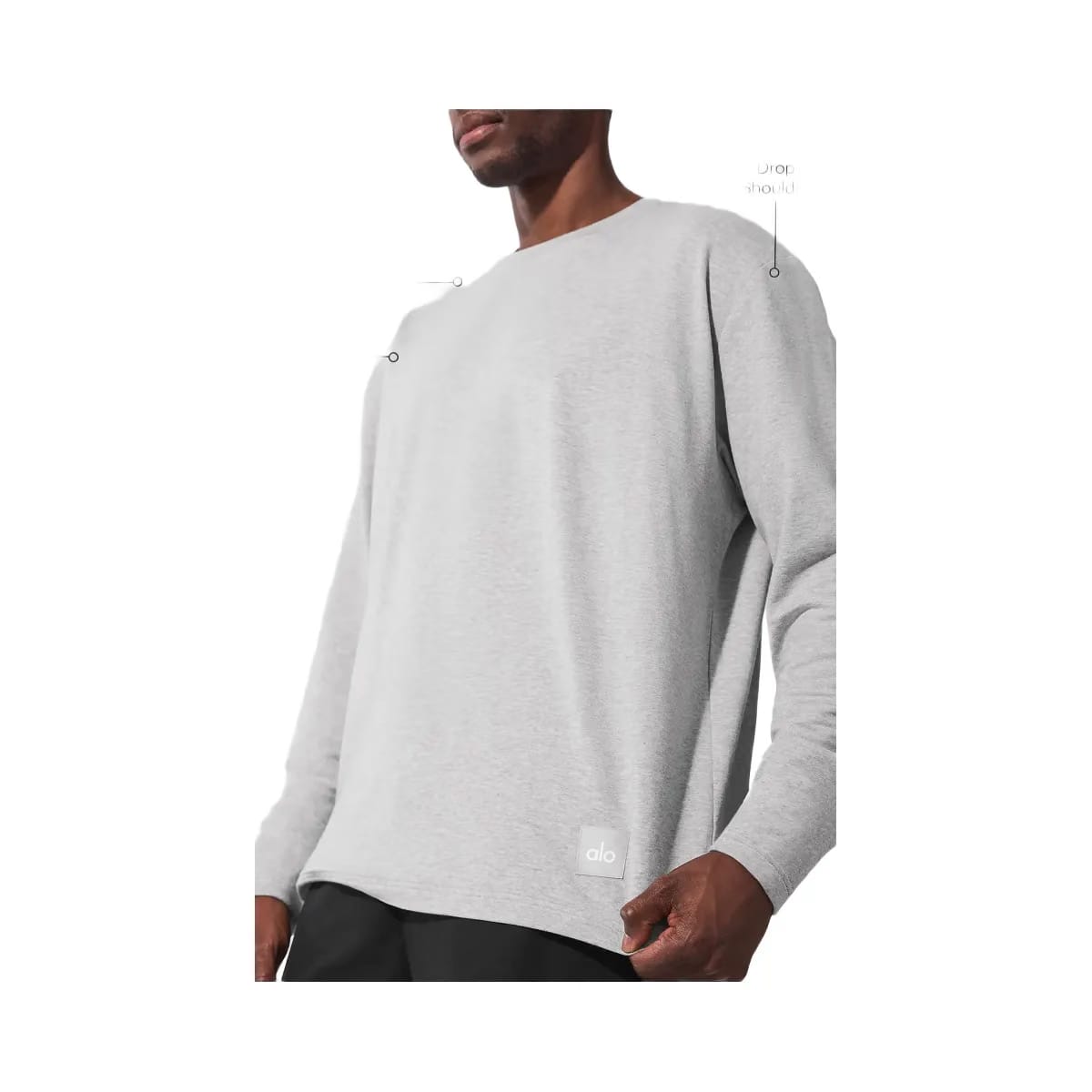 Alo Men's Double Take Long Sleeve Crew - Athletic Heather Grey
