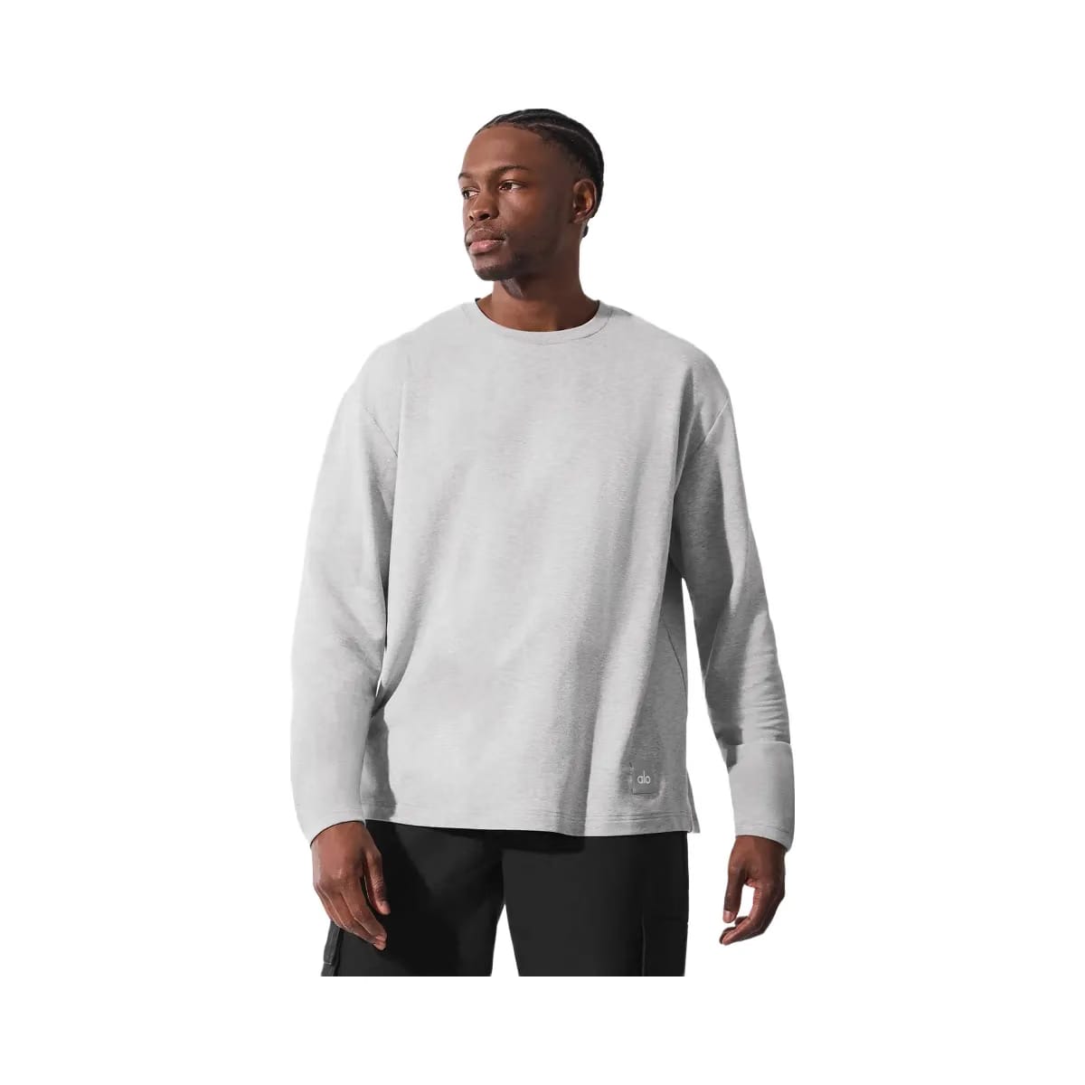 Alo Men's Double Take Long Sleeve Crew - Athletic Heather Grey