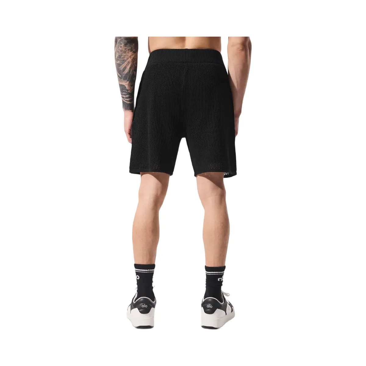 Alo Men's Open-Knit Shorts - Black