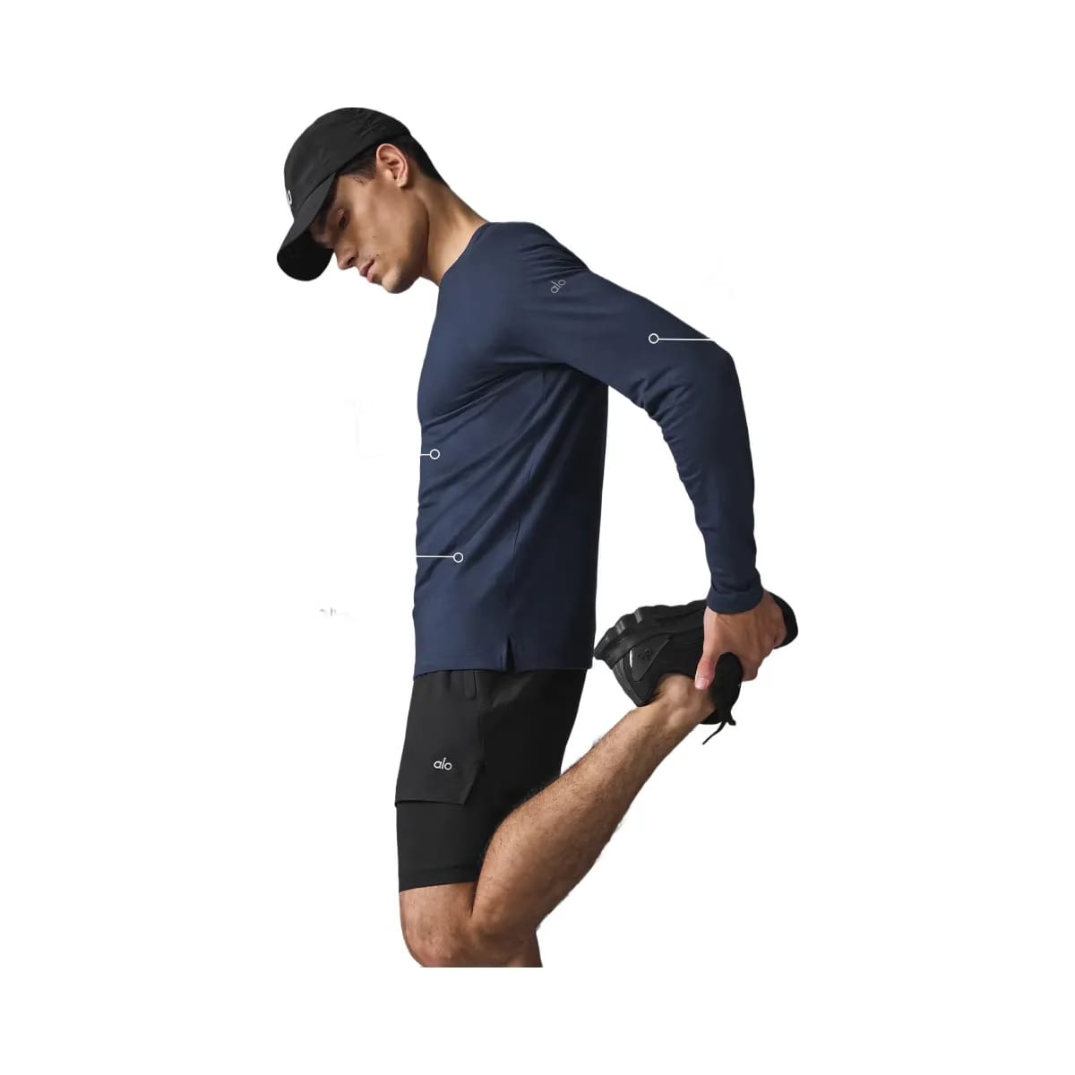 Alo Men's Triumph Long Sleeve T-Shirt - Navy