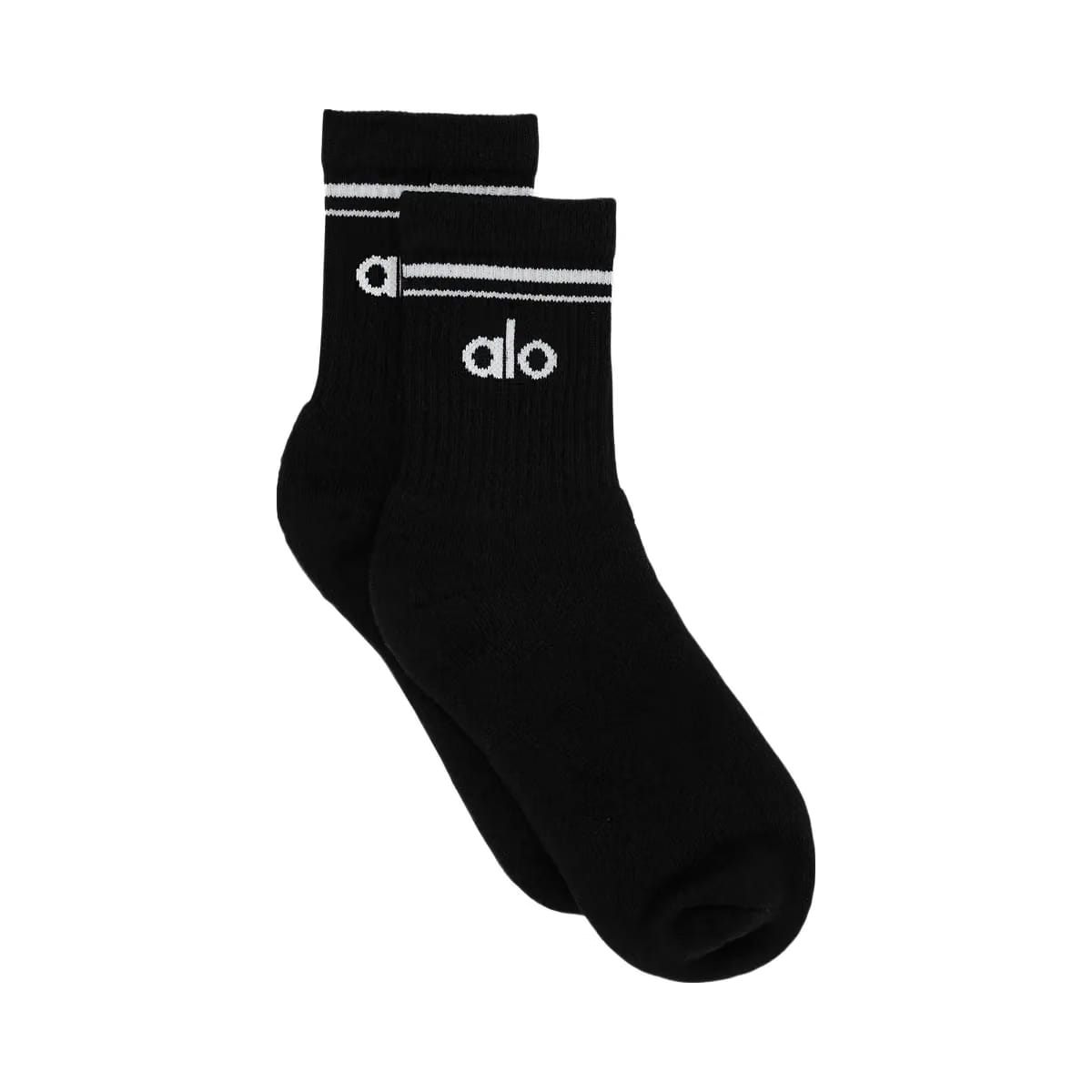 Alo Unisex Half-Crew Throwback Sock - Black/White