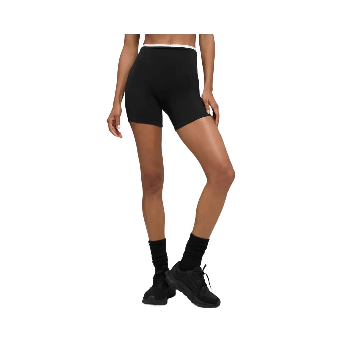 Alo Women's 5" Airbrush Double Up Shorts - Black/White