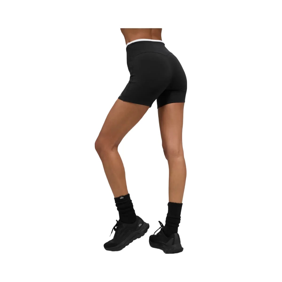 Alo Women's 5" Airbrush Double Up Shorts - Black/White