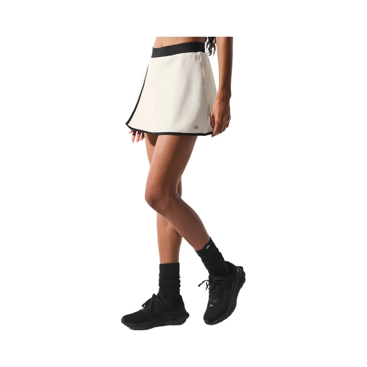 Alo Women's Airbrush Streamlined Skirt - Ivory/Black