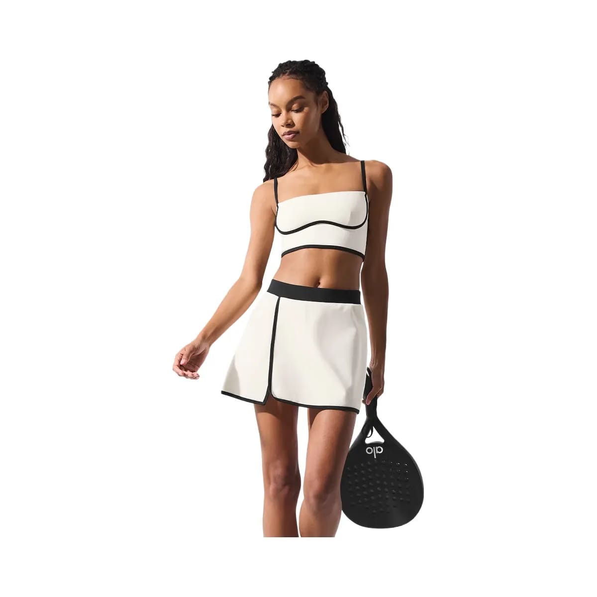 Alo Women's Airbrush Streamlined Skirt - Ivory/Black