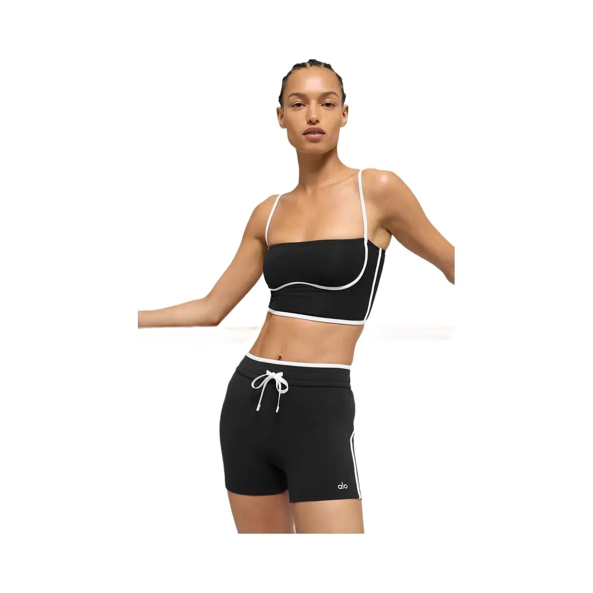 Alo Women's Airbrush Streamlined Bra Tank - Black/White