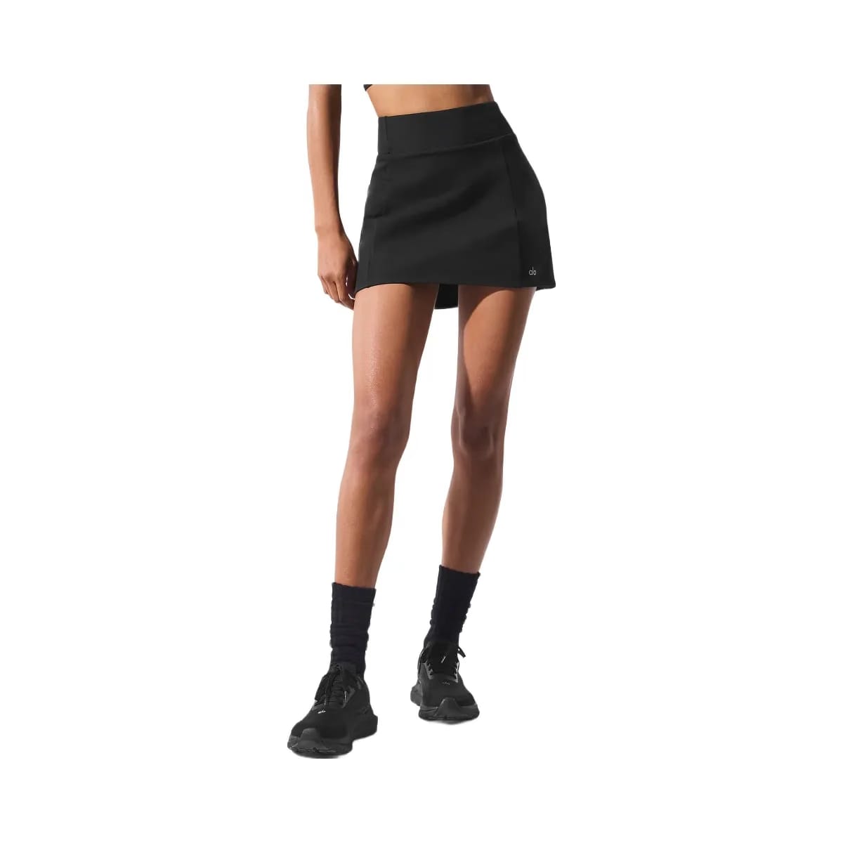 Alo Women's Airbrush High-Waist Good Form Tennis Skirt - Black