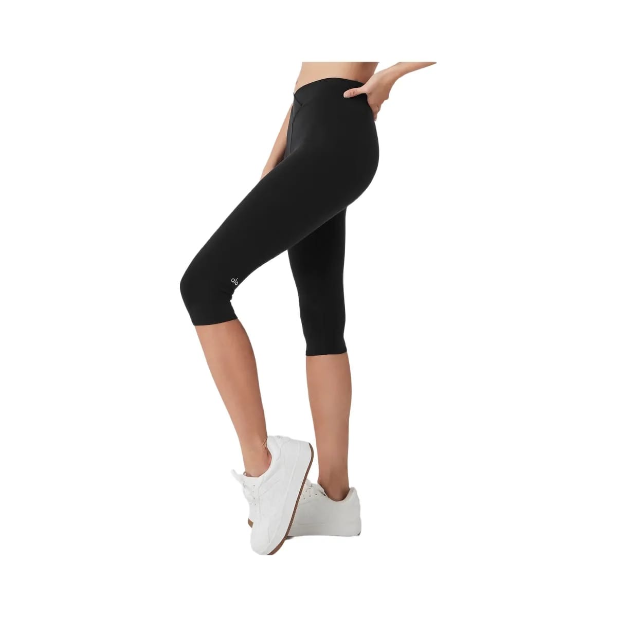 Alo Women's Airbrush V-Cut Define Capri - Black