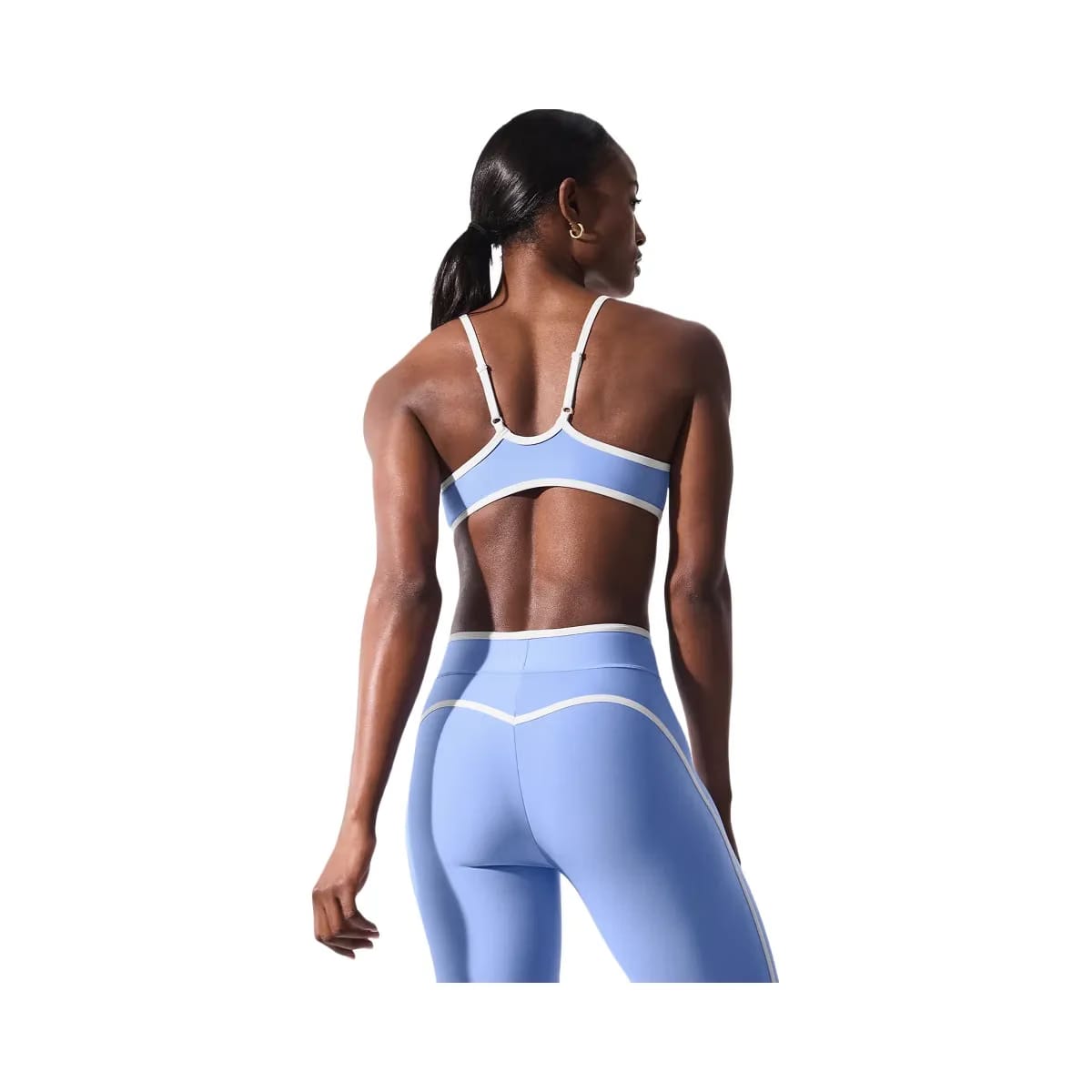 Alo Women's Airlift Charger Bra - Crystal Clear Blue/White