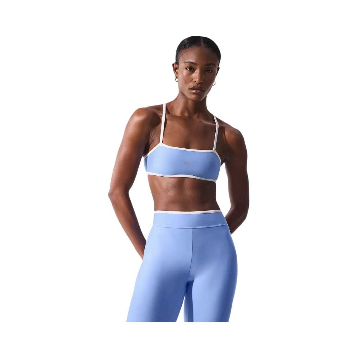 Alo Women's Airlift Charger Bra - Crystal Clear Blue/White