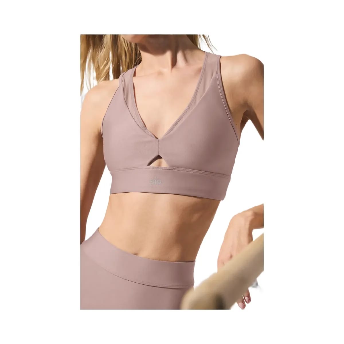 Alo Women's Airlift Mesh Just Right Bra - Taupe