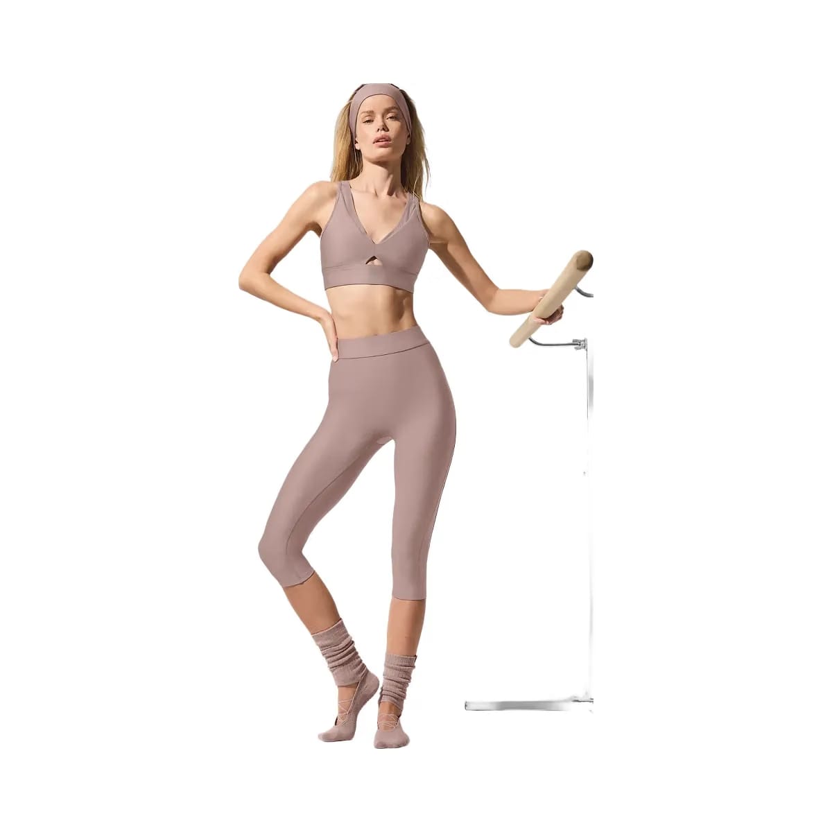 Alo Women's Airlift Mesh Just Right Bra - Taupe