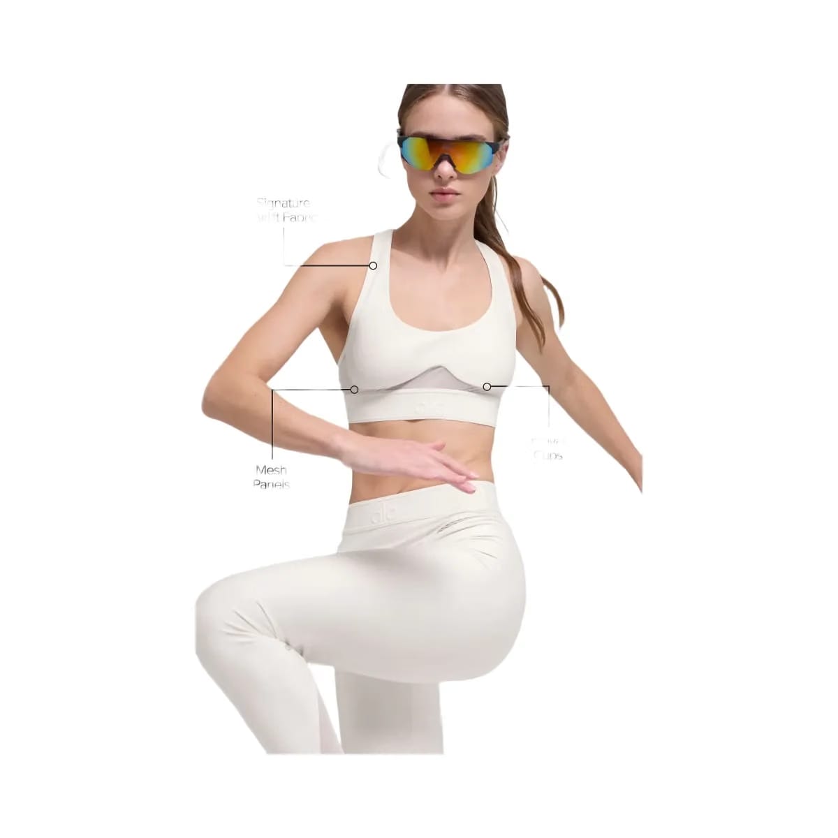 Alo Women's Airlift Rebel Bra - Ivory