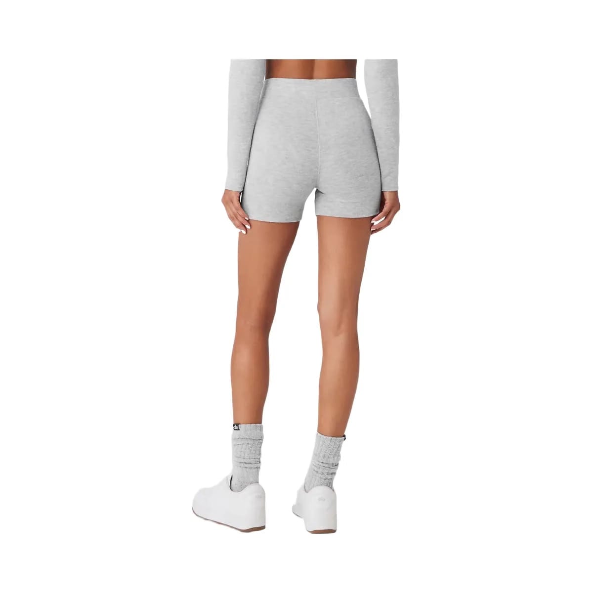 Alo Women's Alolux High-Waist Me Time Shorts - Athletic Heather Grey