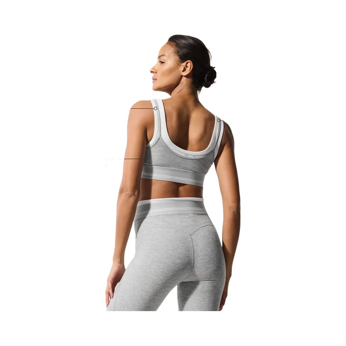 Alo Women's Alosoft Better Together Bra - Athletic Heather Grey/White