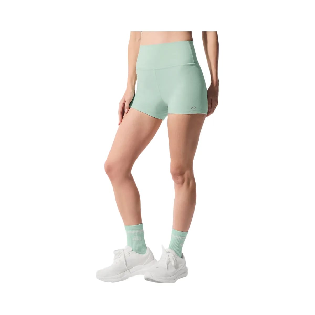 Alo Women's Alosoft High-Waist Carefree Shorts - Spearmint Heather