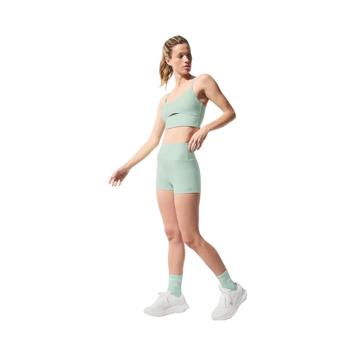 Alo Women's Alosoft High-Waist Carefree Shorts - Spearmint Heather