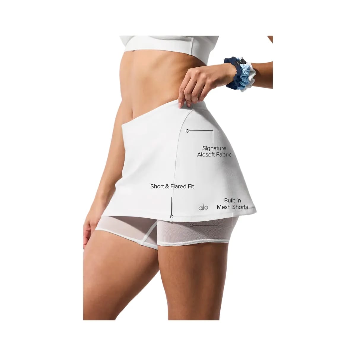 Alo Women's Alosoft Serve It Up Skirt - White