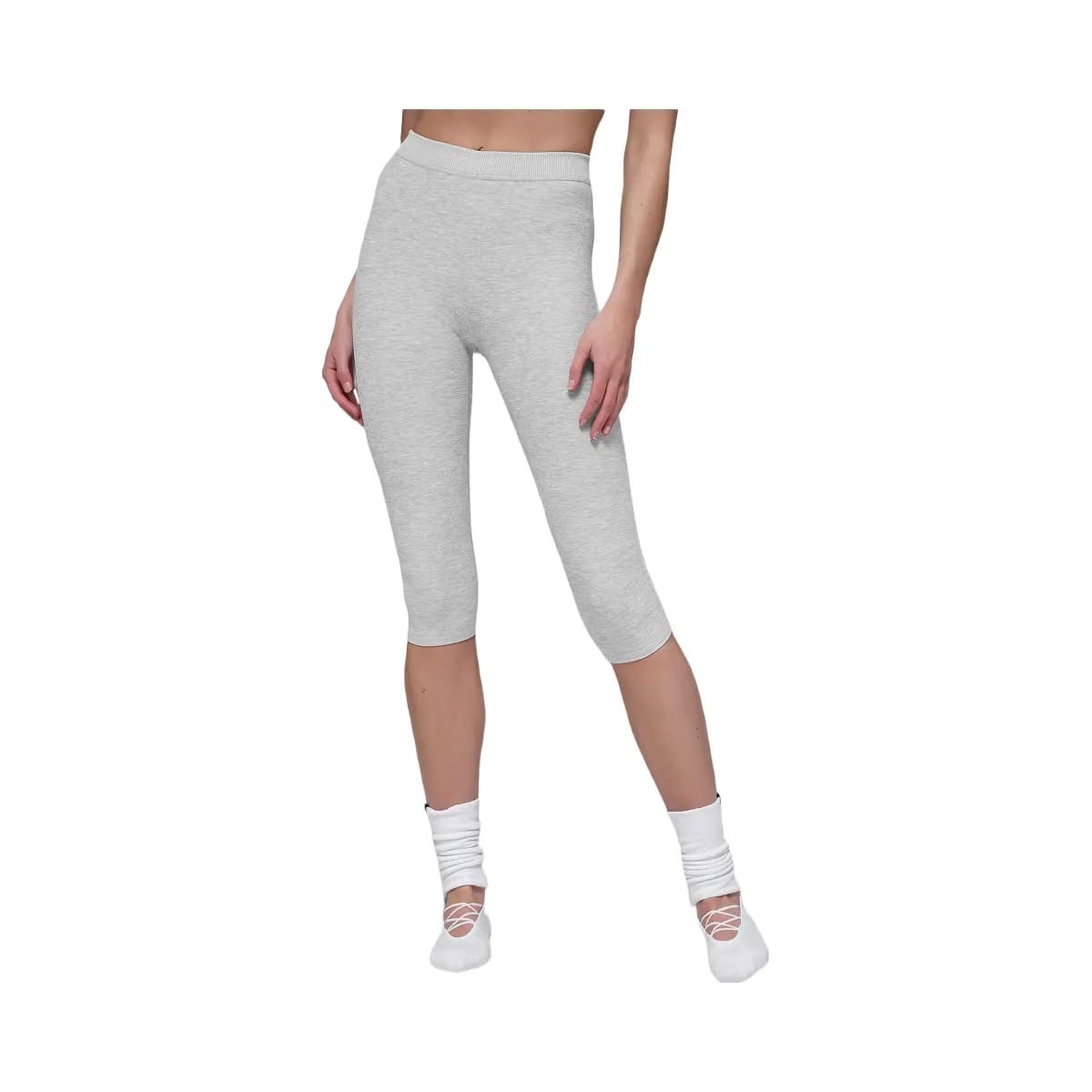 Alo Women's Alosoft High-Waist Iconic 90's Capri - Athletic Heather Grey