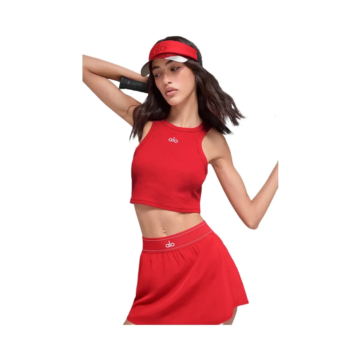 Alo Women's Aspire Tank - Bright Red/White