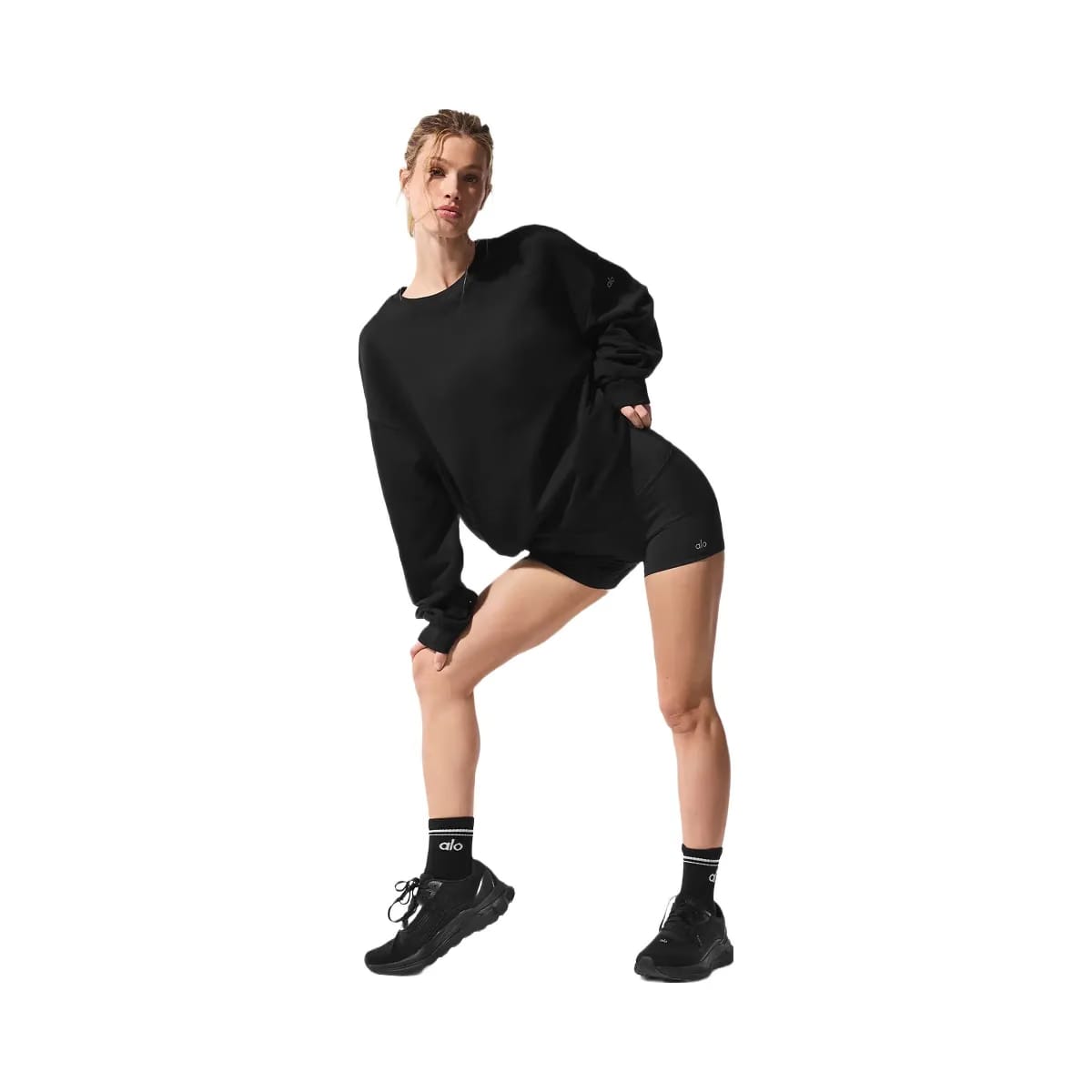 Alo Women's Chill Crew Neck Pullover - Black