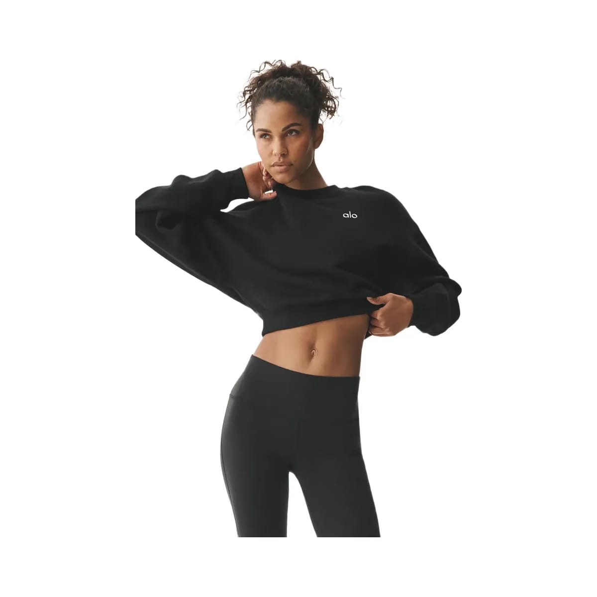 Alo Women's Cropped Accolade Crewneck - Black