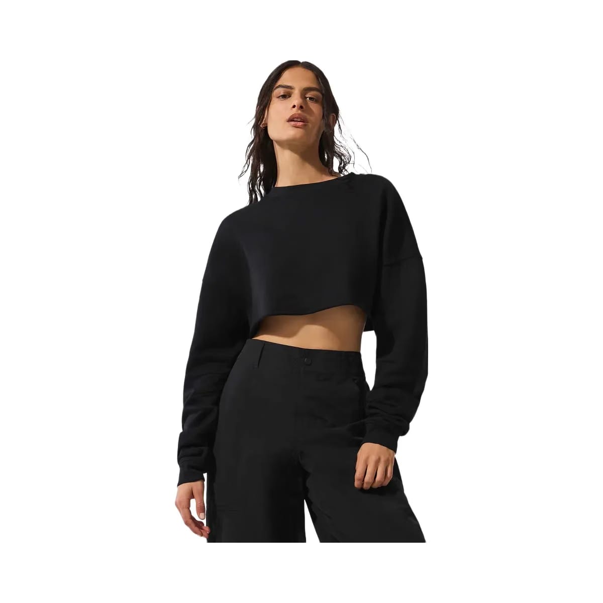 Alo Women's Extreme Cropped Pullover - Black