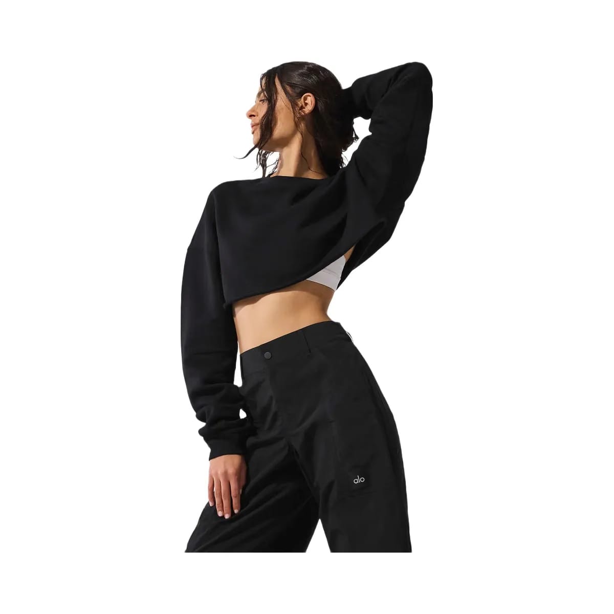 Alo Women's Extreme Cropped Pullover - Black