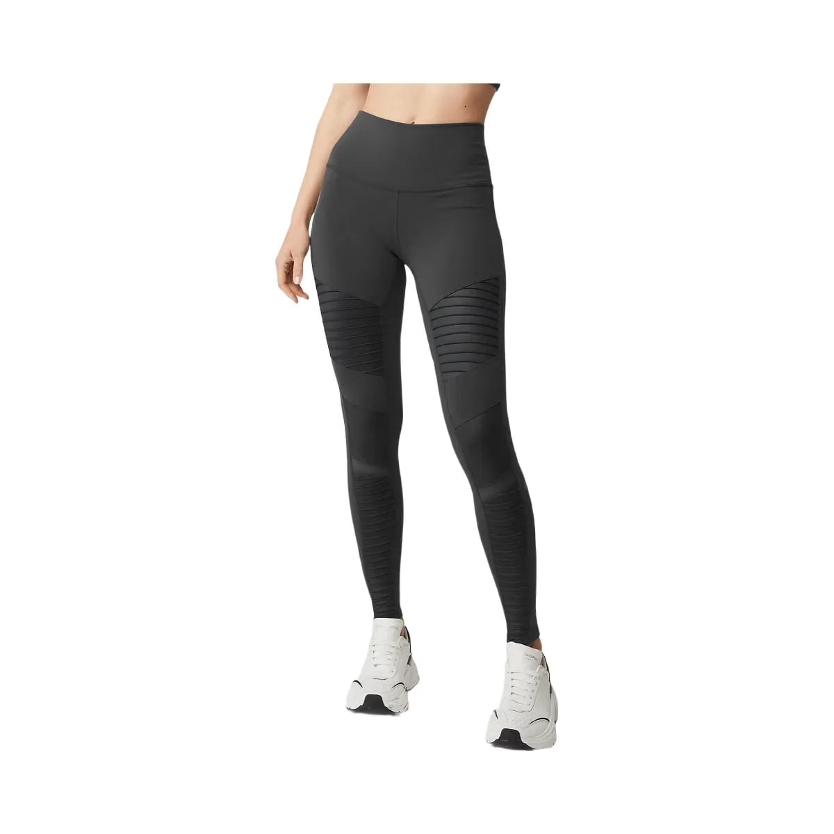 Alo Women's High-Waist Moto Legging - Anthracite/Anthracite Glossy
