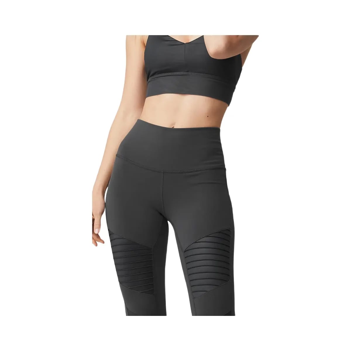 Alo Women's High-Waist Moto Legging - Anthracite/Anthracite Glossy