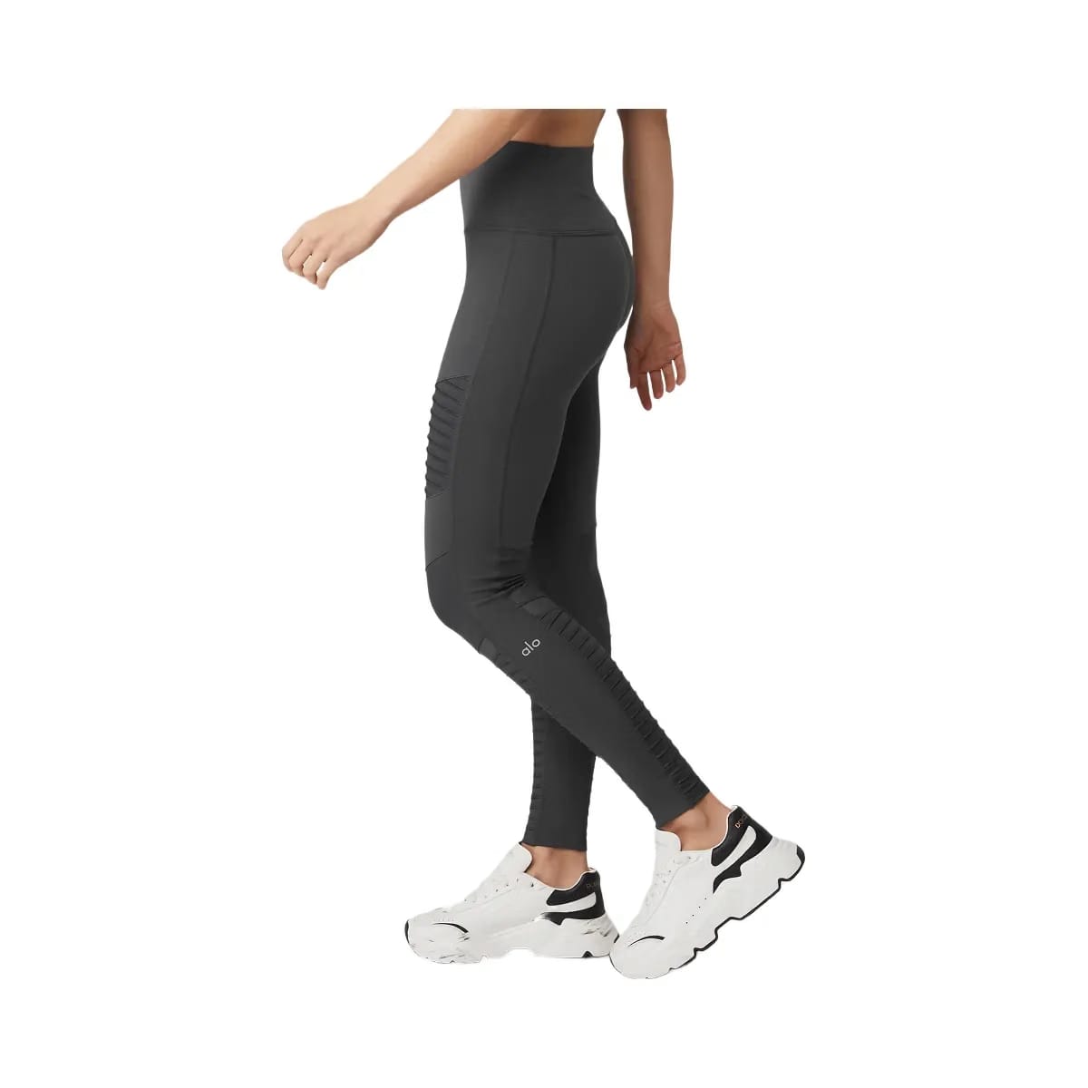 Alo Women's High-Waist Moto Legging - Anthracite/Anthracite Glossy