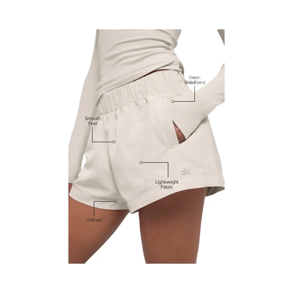 Alo Women's High-Waist Socialite Shorts - Bone