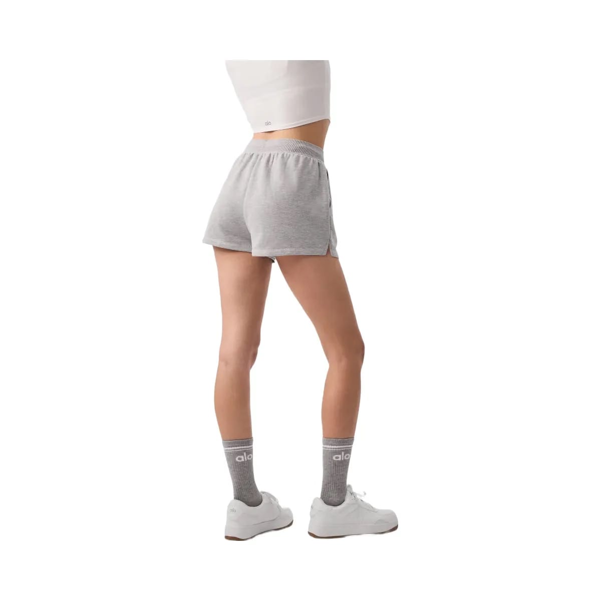 Alo Women's Low Key Sweat Shorts - Athletic Heather Grey